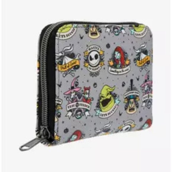 Loungefly The Nightmare Before Christmas Tattoo Art Mini Zipper Wallet - Picture 1 of 10